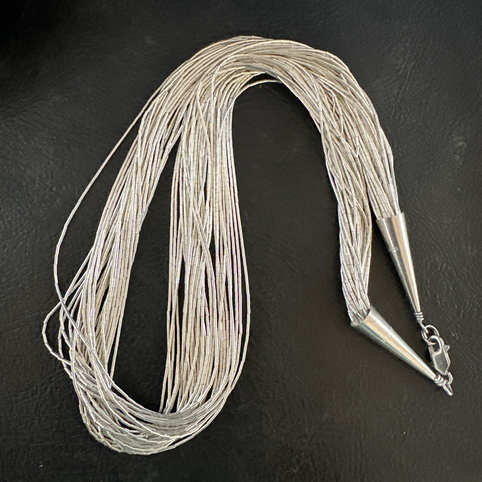 Silver Heishi Liquid All Sterling 30S Necklace 17" 17928