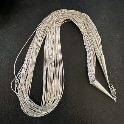 Silver Heishi Liquid All Sterling 30S Necklace 17" 17928