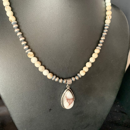 Native Navajo Pearls Purple Spiny Oyster Sterling Silver Necklace 4563