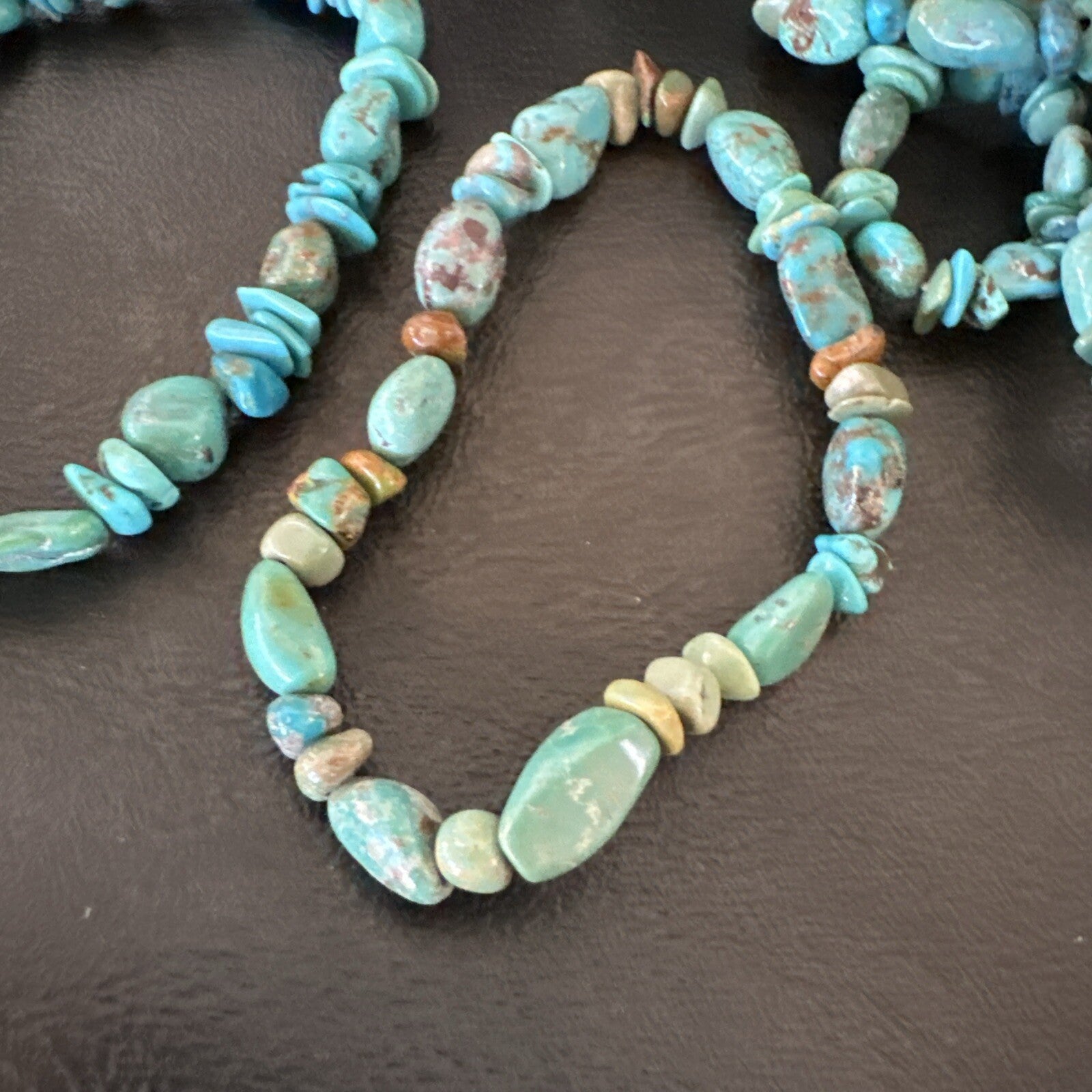 Mens Womens Blue Green Turquoise Stretch Stone Friendship Bracelet 7" 18858