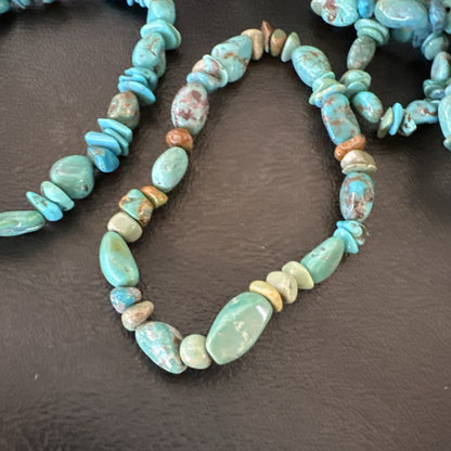 Mens Womens Blue Green Turquoise Stretch Stone Friendship Bracelet 7" 18858