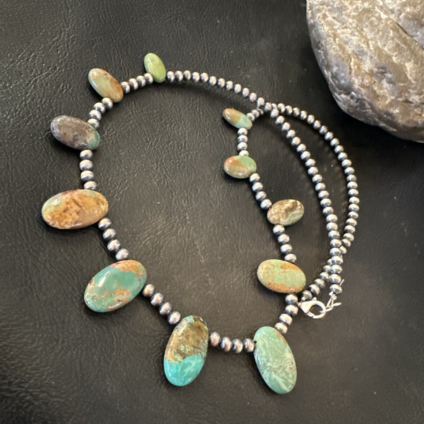 Sterling Silver Beads Royston Turquoise 20" Necklace 18855