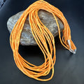 Stabilized Orange Heishi 10S Necklace 20" | Sterling Silver | Authentic Native American Handmade | 18163