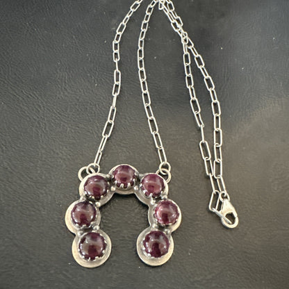 Purple Spiny Oyster Naja Pendant Navajo Sterling Silver Chain 20” Necklace 18853
