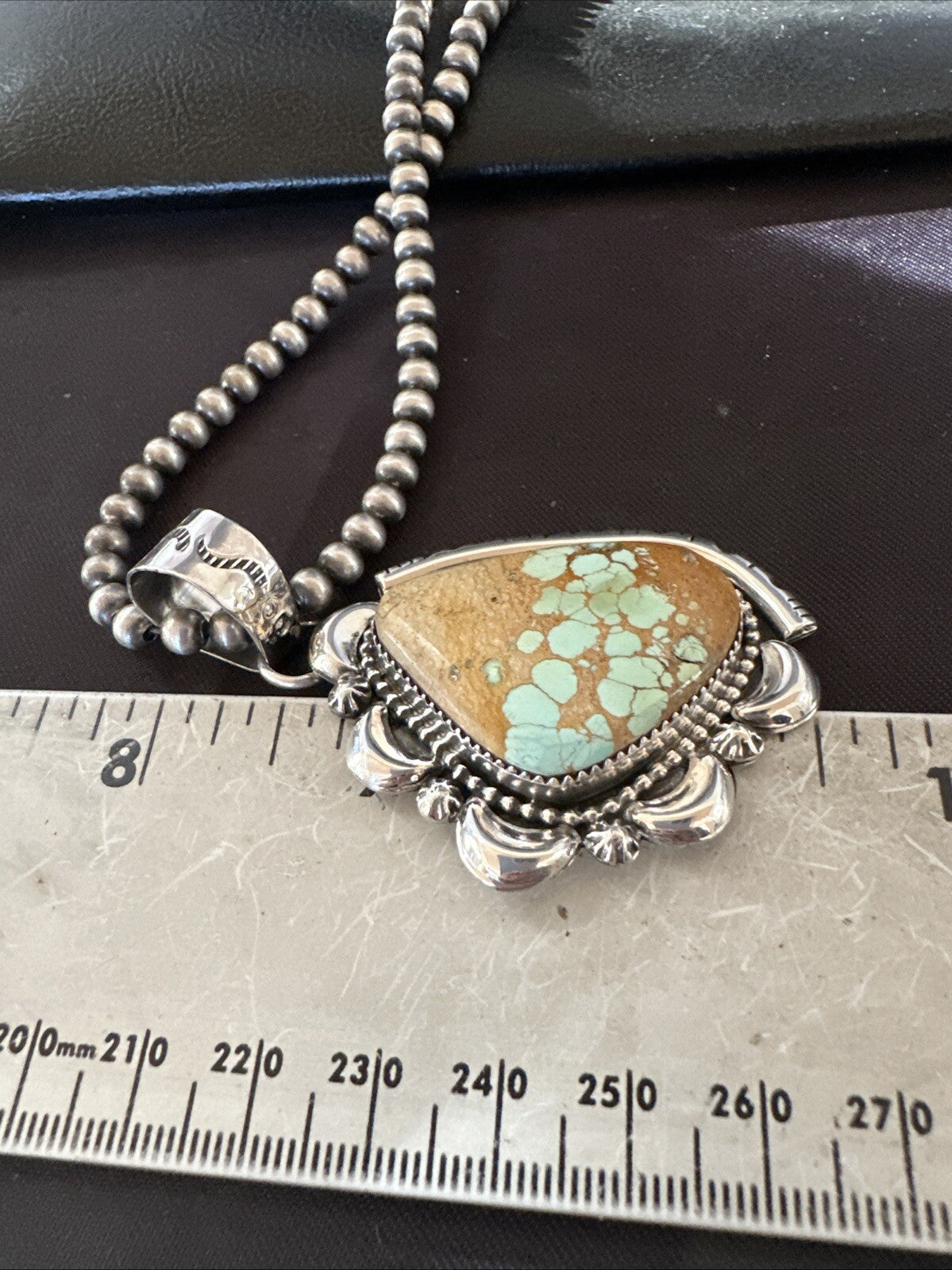 WoMens Royston Turquoise Pendant Navajo Pearls Sterling Silver Necklace 18749