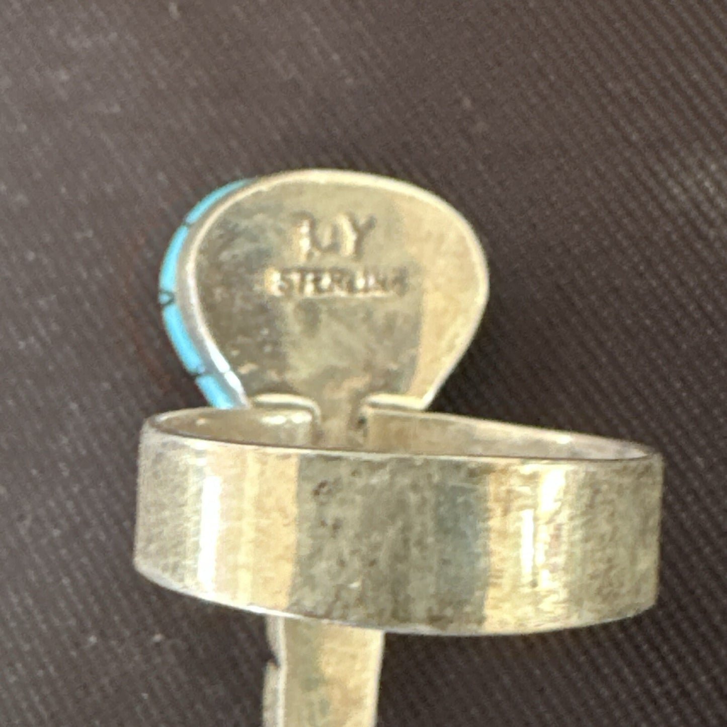 Navajo Blue Turquoise Balloon Inlay Band Ring Sz 6.5 18189