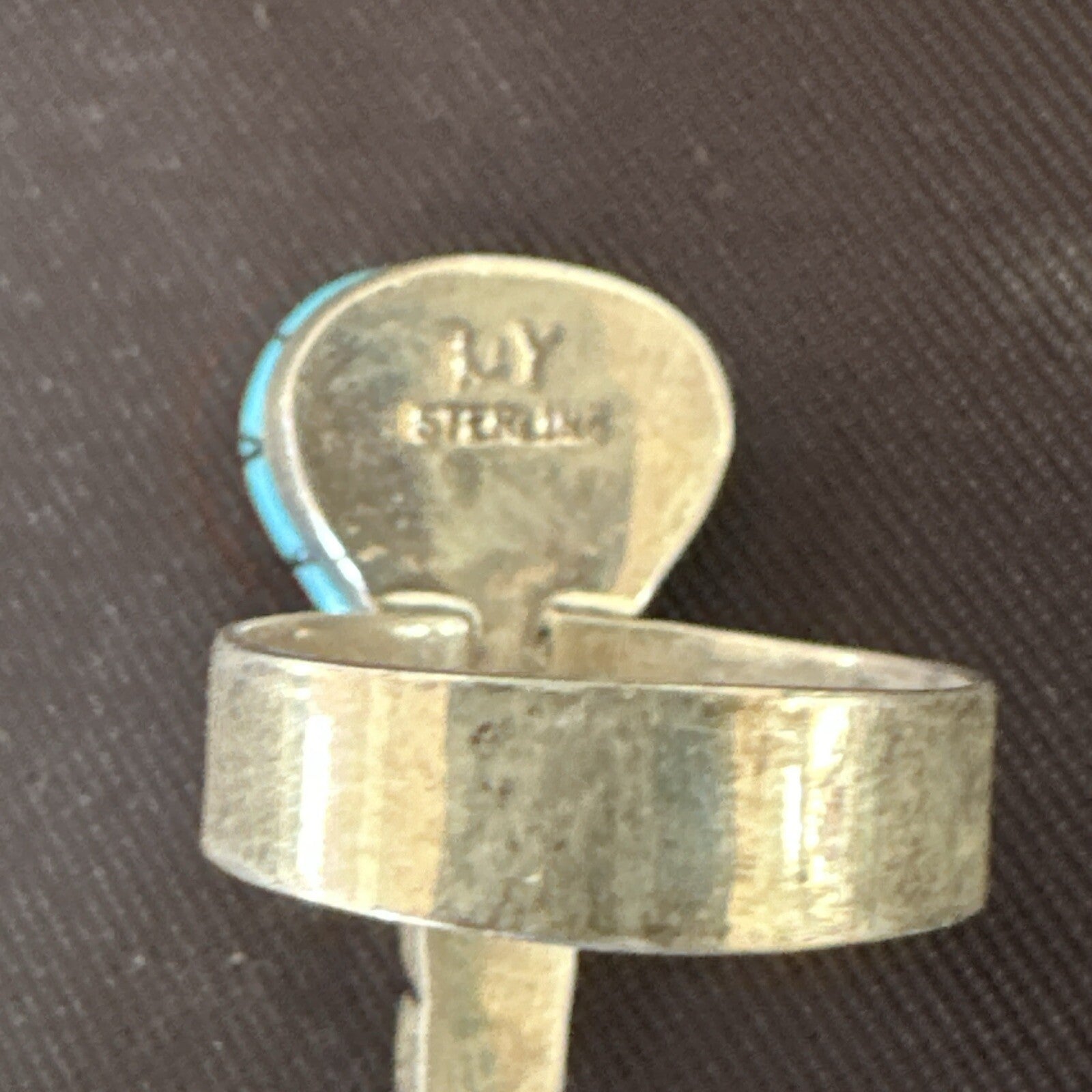 Navajo Blue Turquoise Balloon Inlay Band Ring Sz 6.5 18189