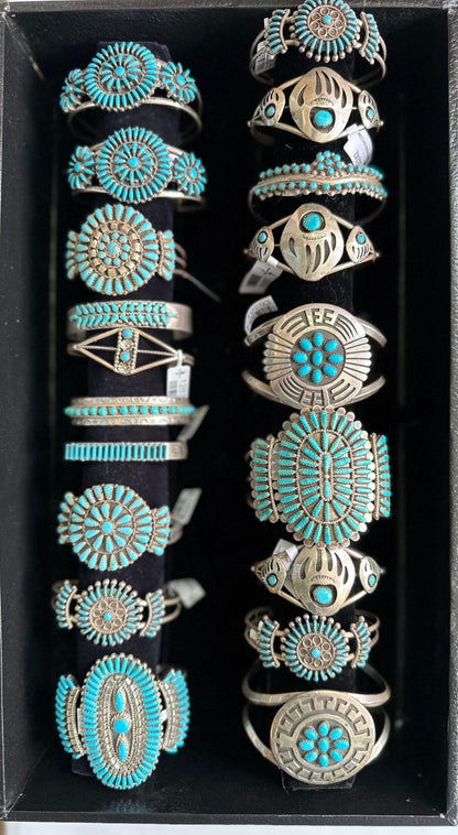 Native American Navajo Zuni Squash Blossom Cuffs Necklaces Rings