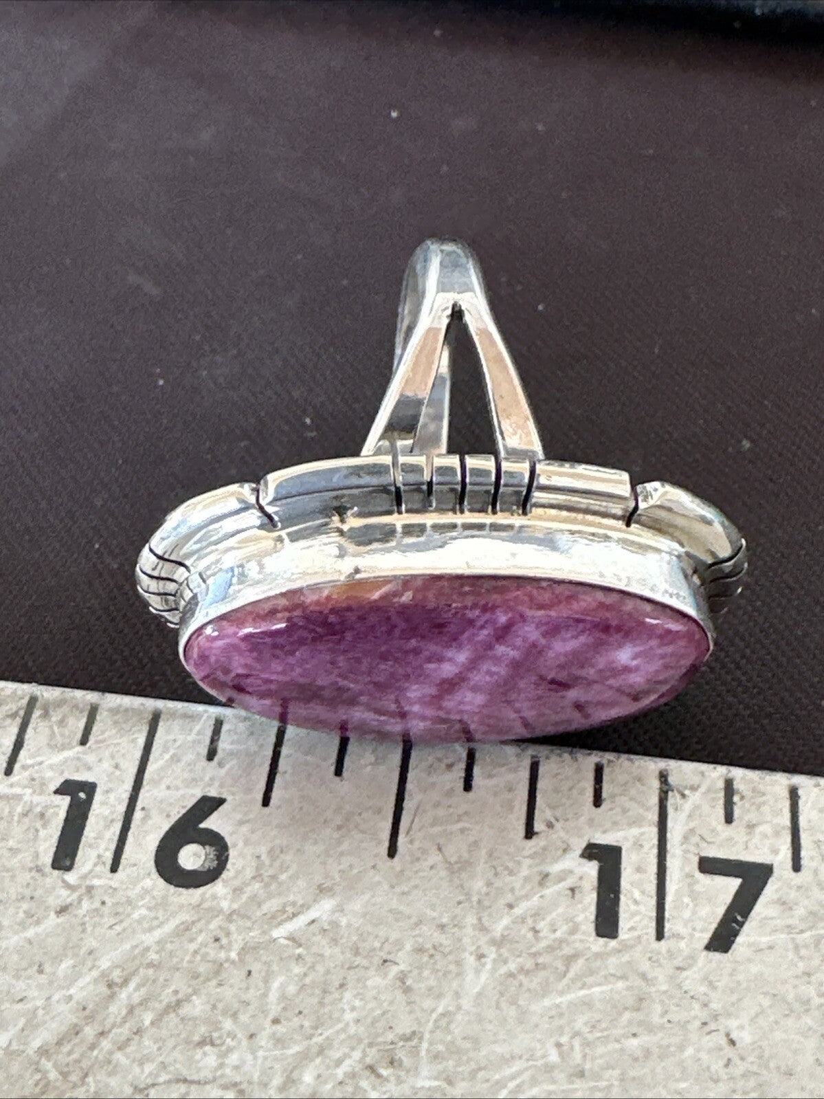 Womens Purple Spiny Oyster Navajo Sterling Silver Ring Size 6.5 18583