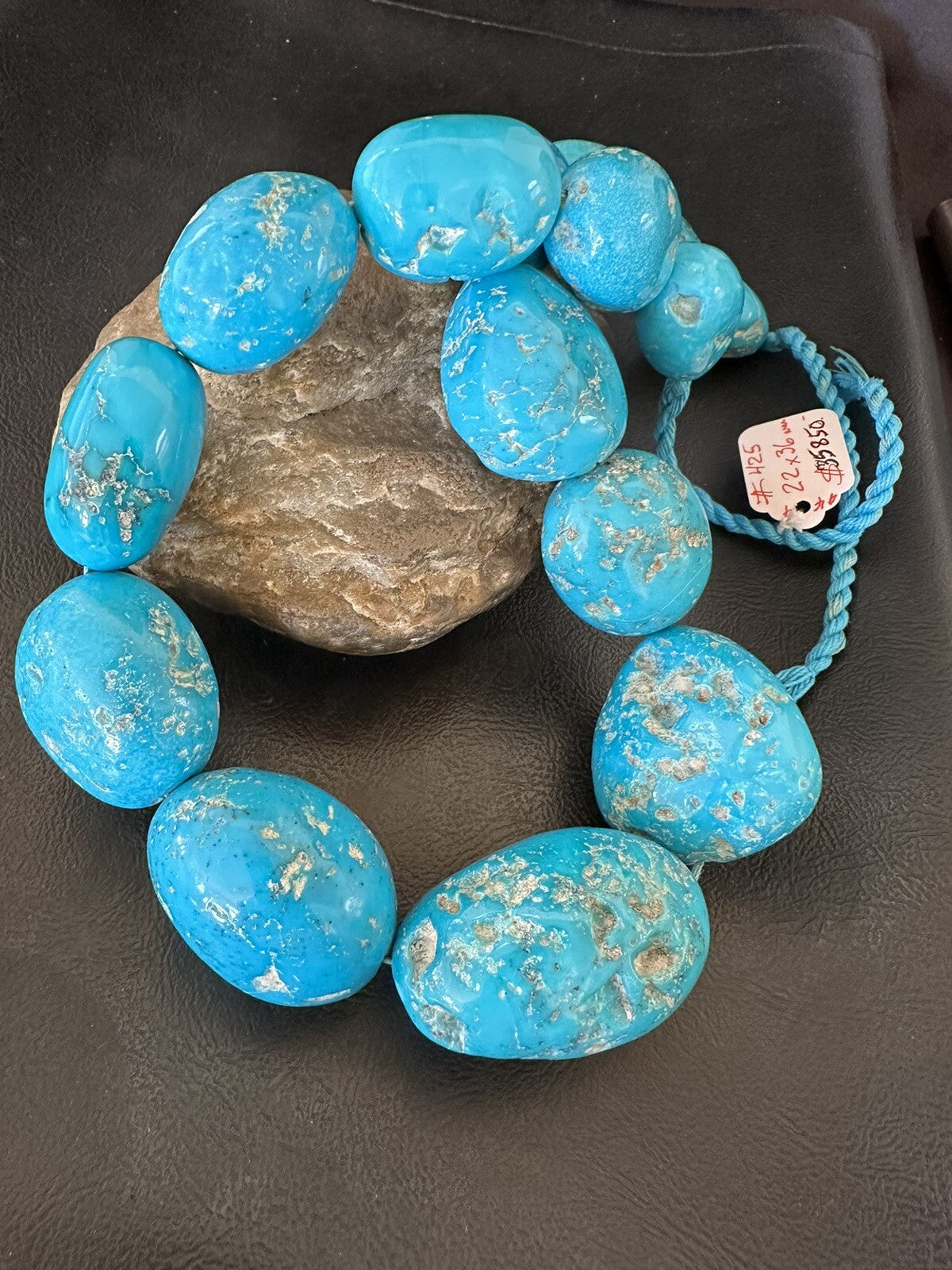 Collectors Authentic Blue Sleeping Beauty Graduated Turquoise Strand 20” 18446