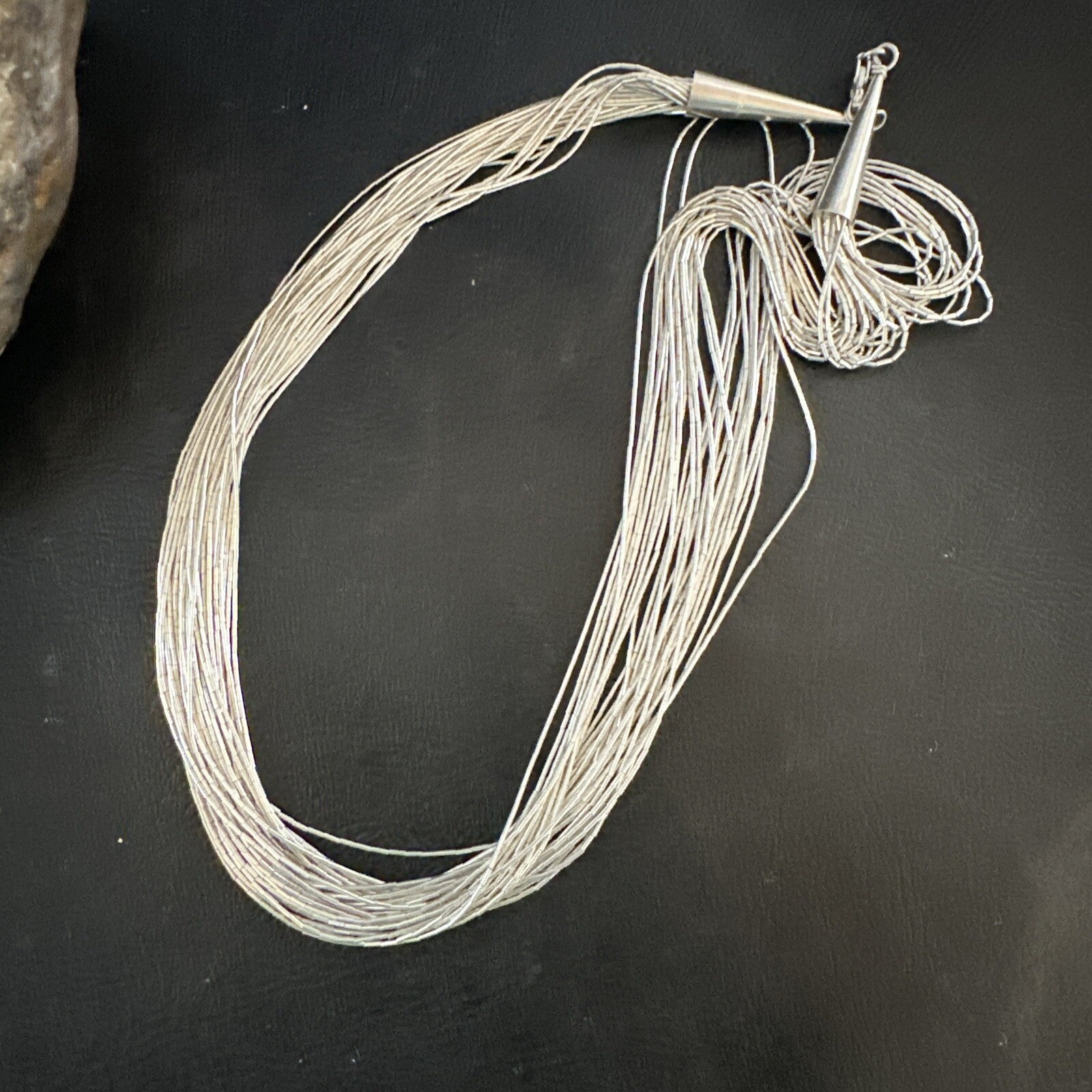 Silver Heishi Liquid All Sterling 30S Necklace 17" 17928