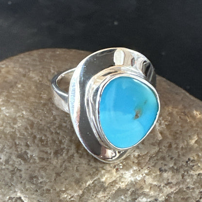 WoMens Sterling Silver Robin Egg Blue Kingman Turquoise Ring Size 5.5 17731