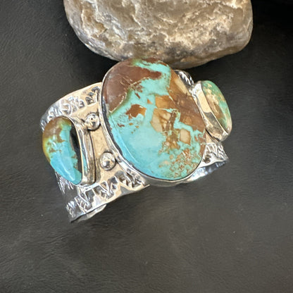 Navajo Green Royston TURQUOISE Sterling Silver Cuff Bracelet 17937
