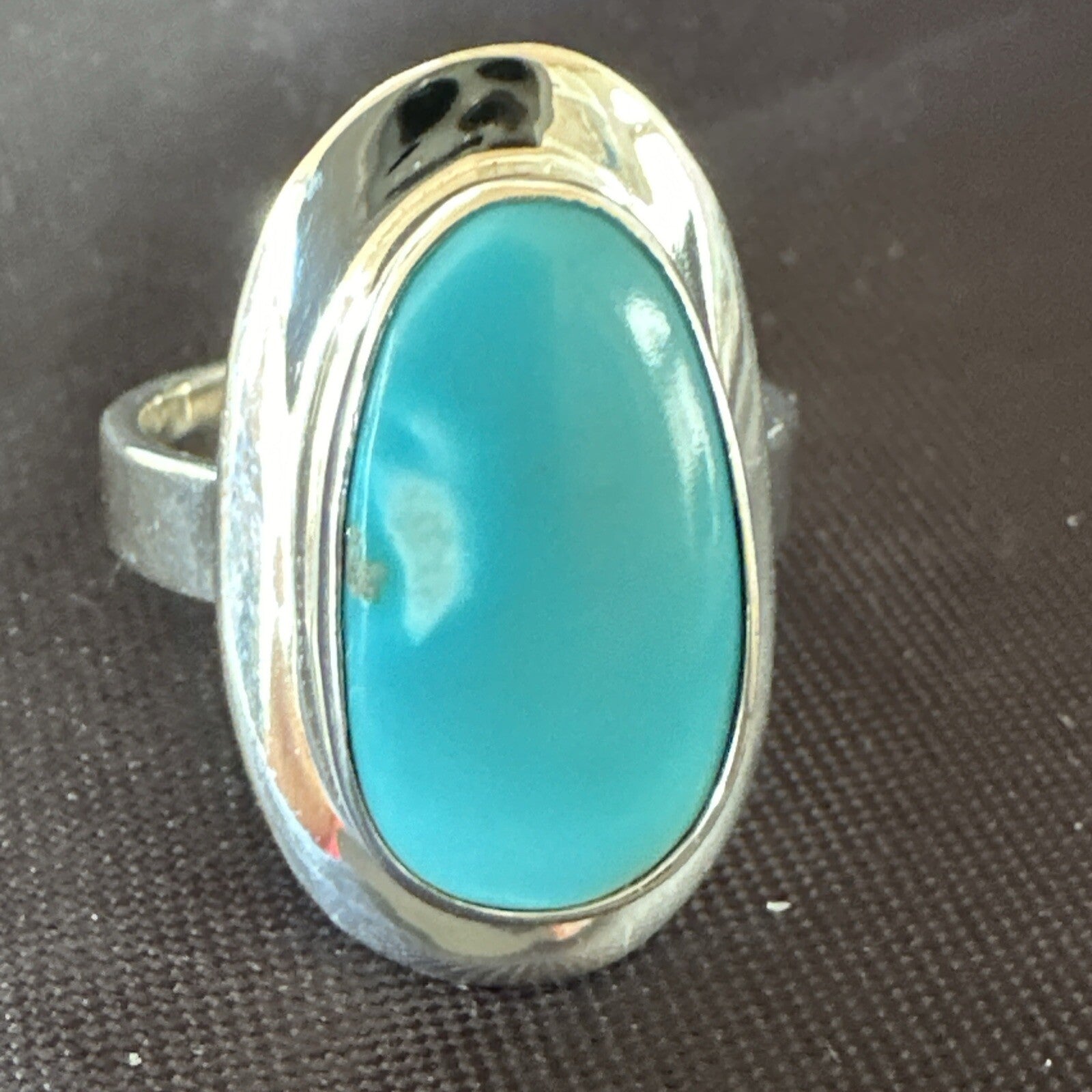 WoMens Sterling Silver Robin Egg Blue Kingman Turquoise Ring Size 8 17730