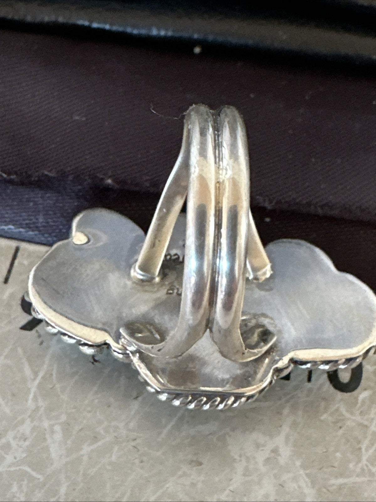Yazzie Ring Blue Turquoise Navajo Sterling Silver Cluster Size 8.5 19226