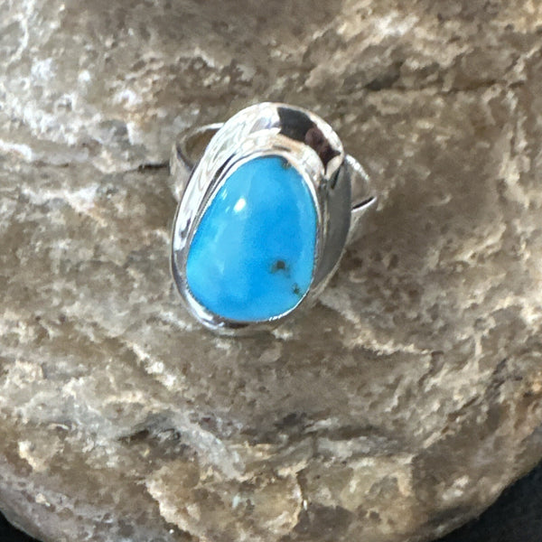 Women's Robin Egg Blue Kingman Turquoise Ring Size 6 | Sterling Silver | Authentic Native American Handmade | 17732