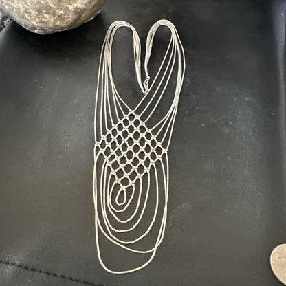Sterling Silver Heishi Tubes Pendant 7 Strand Necklace 19754
