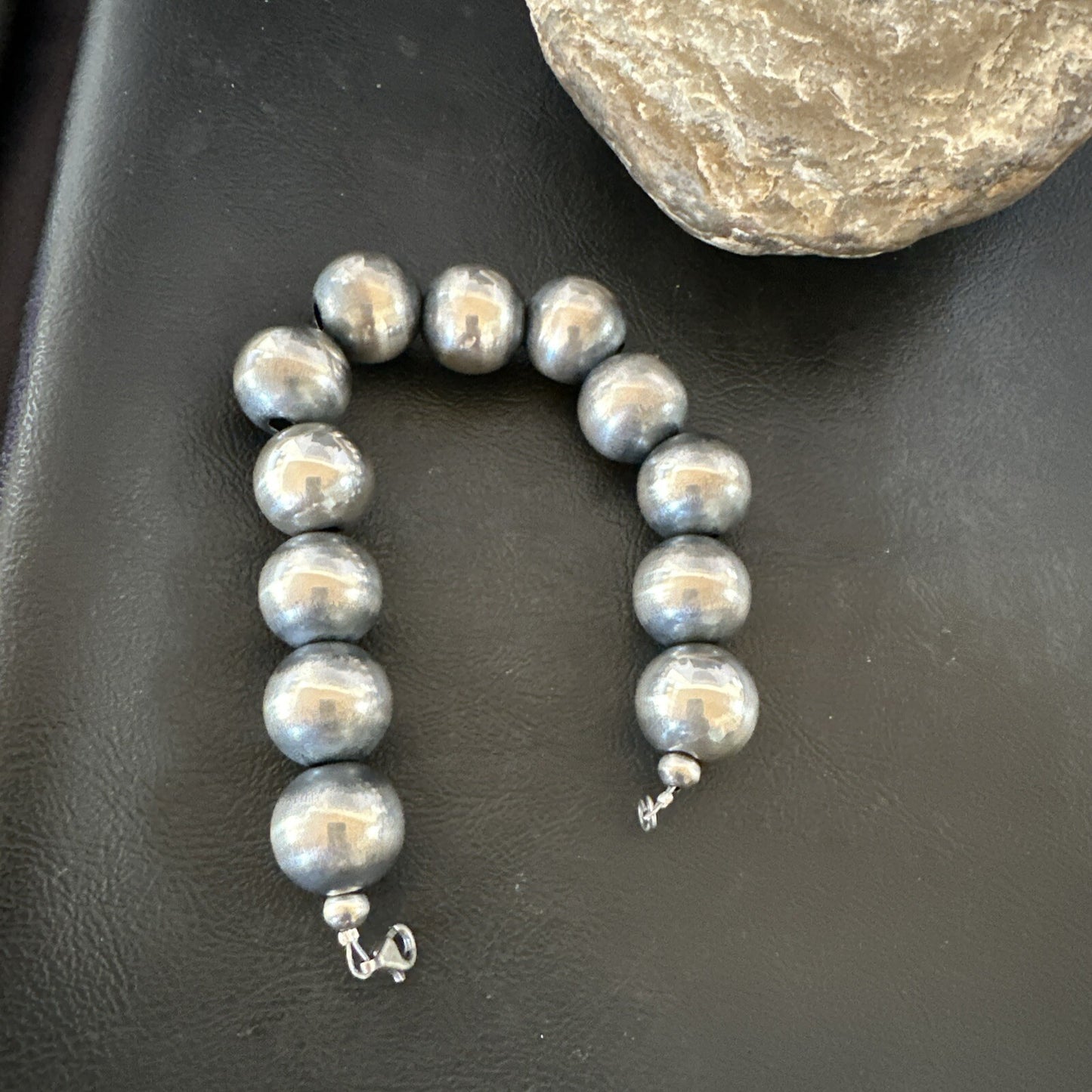 18mm Round Beads 8” Sterling Silver Beads Bracelet 91808