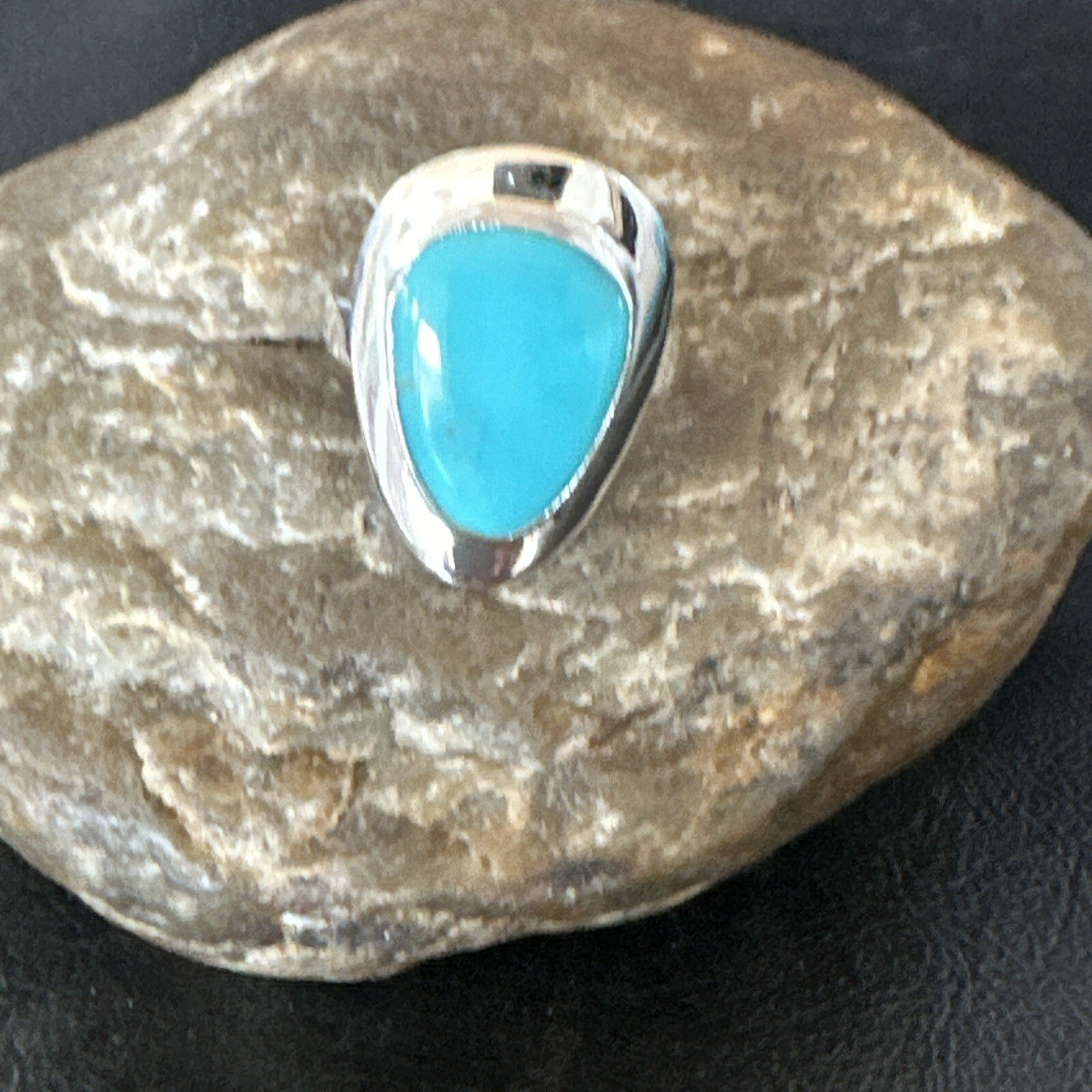 Blue Turquoise Spiny Oyster Southwestern Sterling Silver Ring Size 10 18531