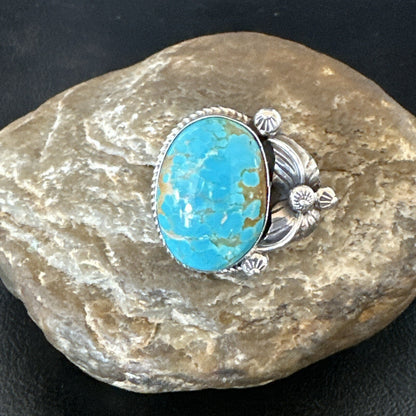 Navajo Sterling Silver Blue Turquoise #8 Ring Sets Sz 8 18106
