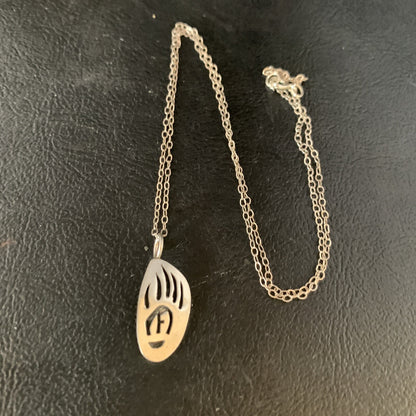 BearPaw Pendant Navajo Sterling Silver Chain Necklace 16" 13691