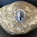 Men's Women's White Buffalo Turquoise Navajo Ring Size 9 | Sterling Silver | Authentic Native American Handmade | 18587