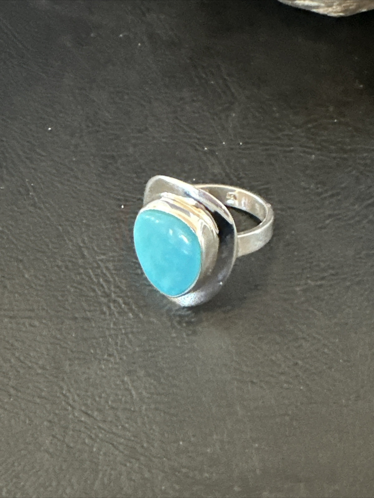 WoMens Sterling Silver Blue Kingman Turquoise Ring Size 7.5 17684