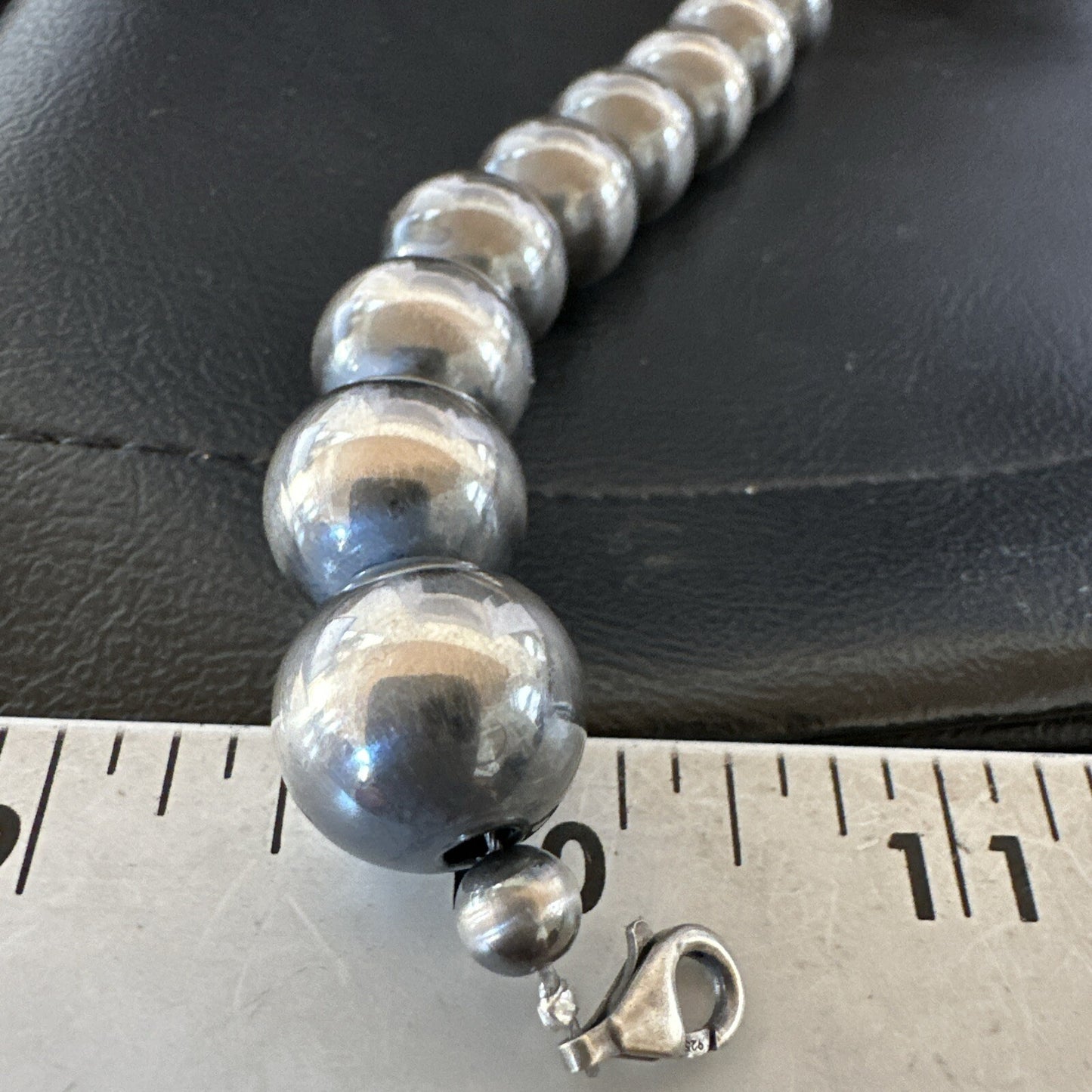 16mm Round Beads 7” Sterling Silver Beads Bracelet 17163