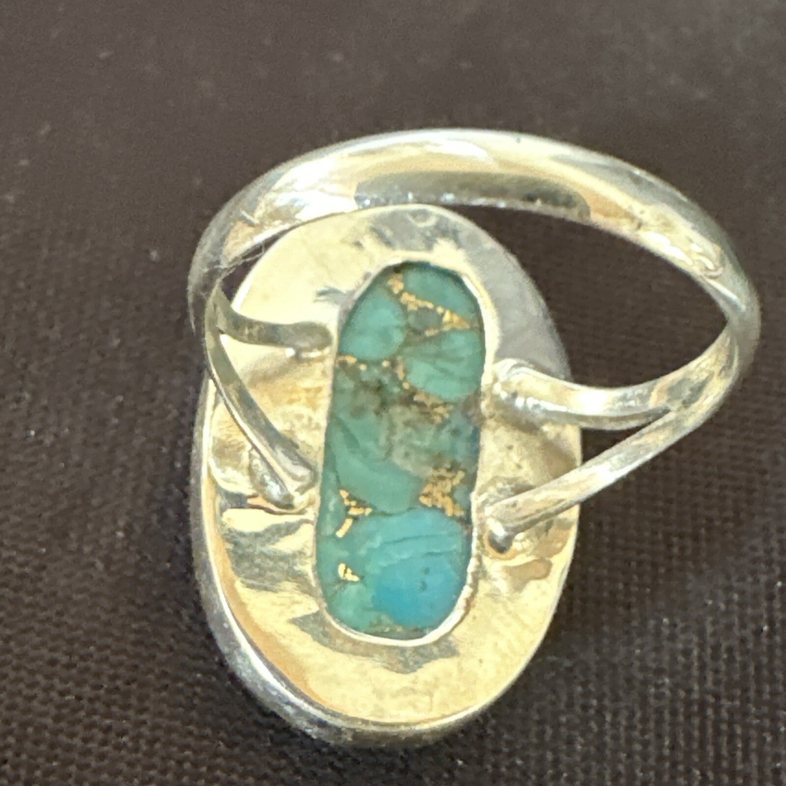Mohave Native Navajo Sterling Silver Blue Turquoise Ring Sz 7 18240