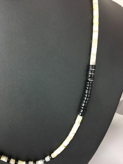 Handmade Native American Black Onyx Sterling Silver Men's Necklace 10052