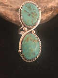 Apache Turquoise Navajo Ring Size 9 | Sterling Silver | Authentic Native American Handmade | 02890