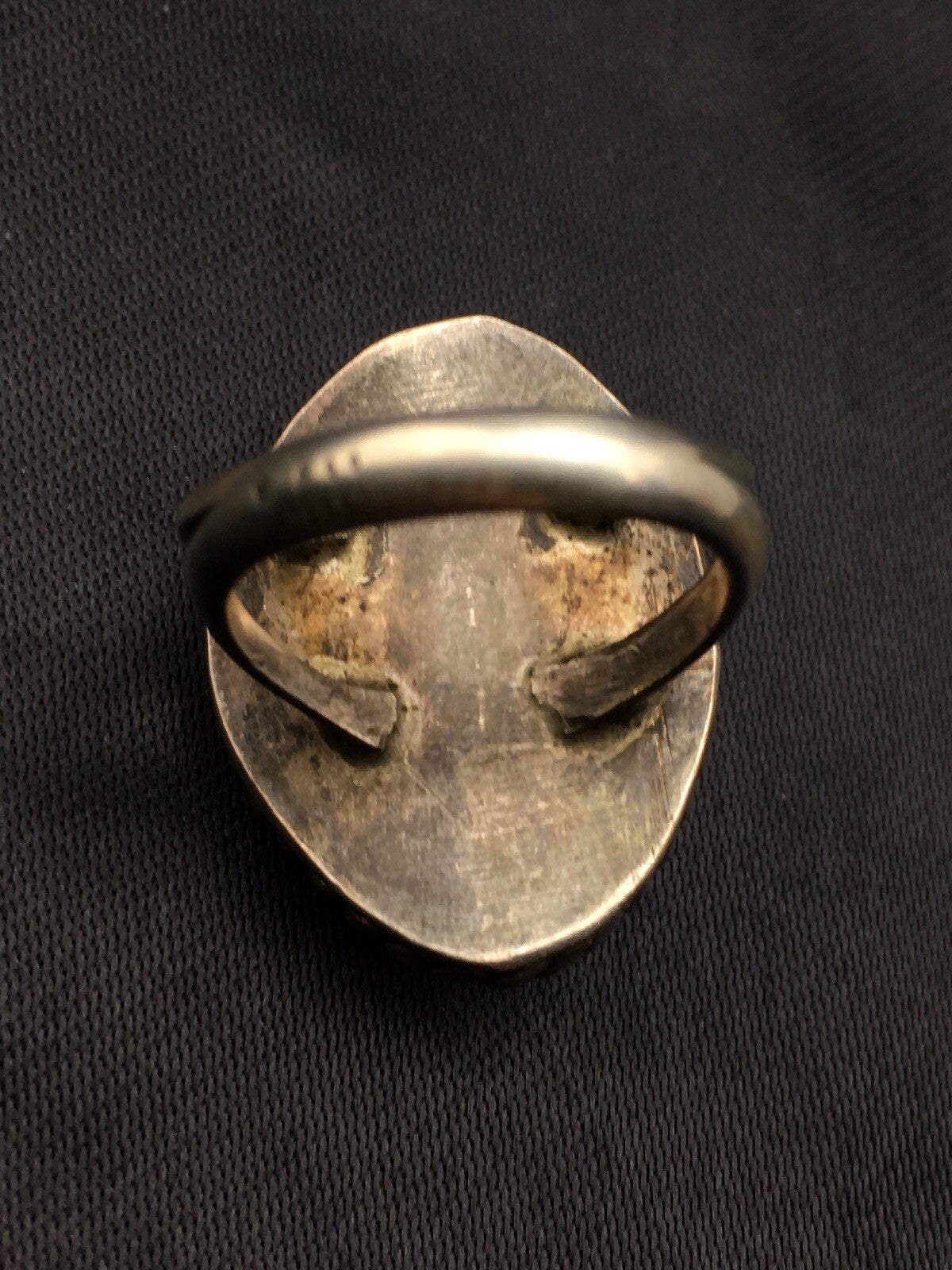 Native Blue Turquoise Navajo Sterling Silver Old Pawn Ring Sz 4.25 4408