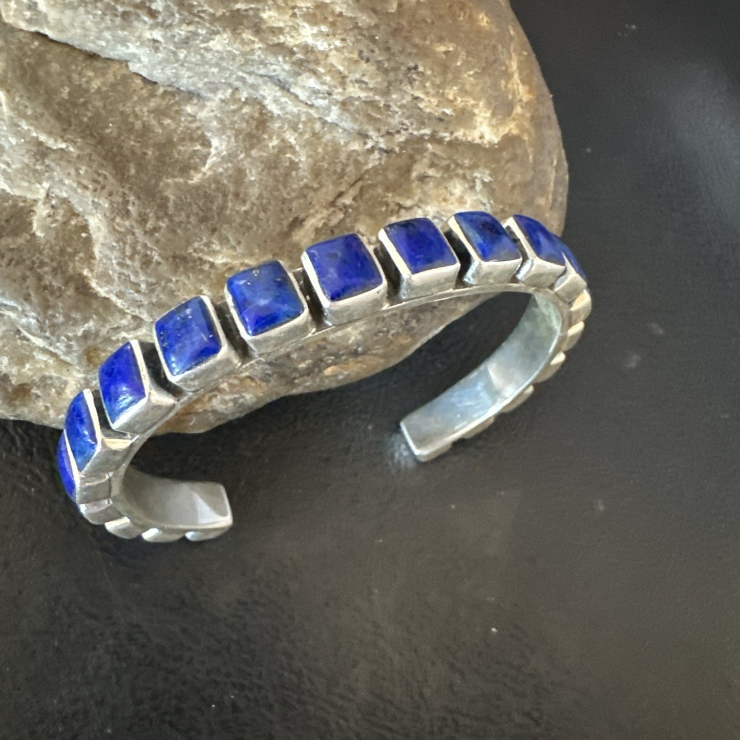 Men WoMens Blue Lapis Lazuli Navajo Sterling Silver Cuff Bracelet 19073