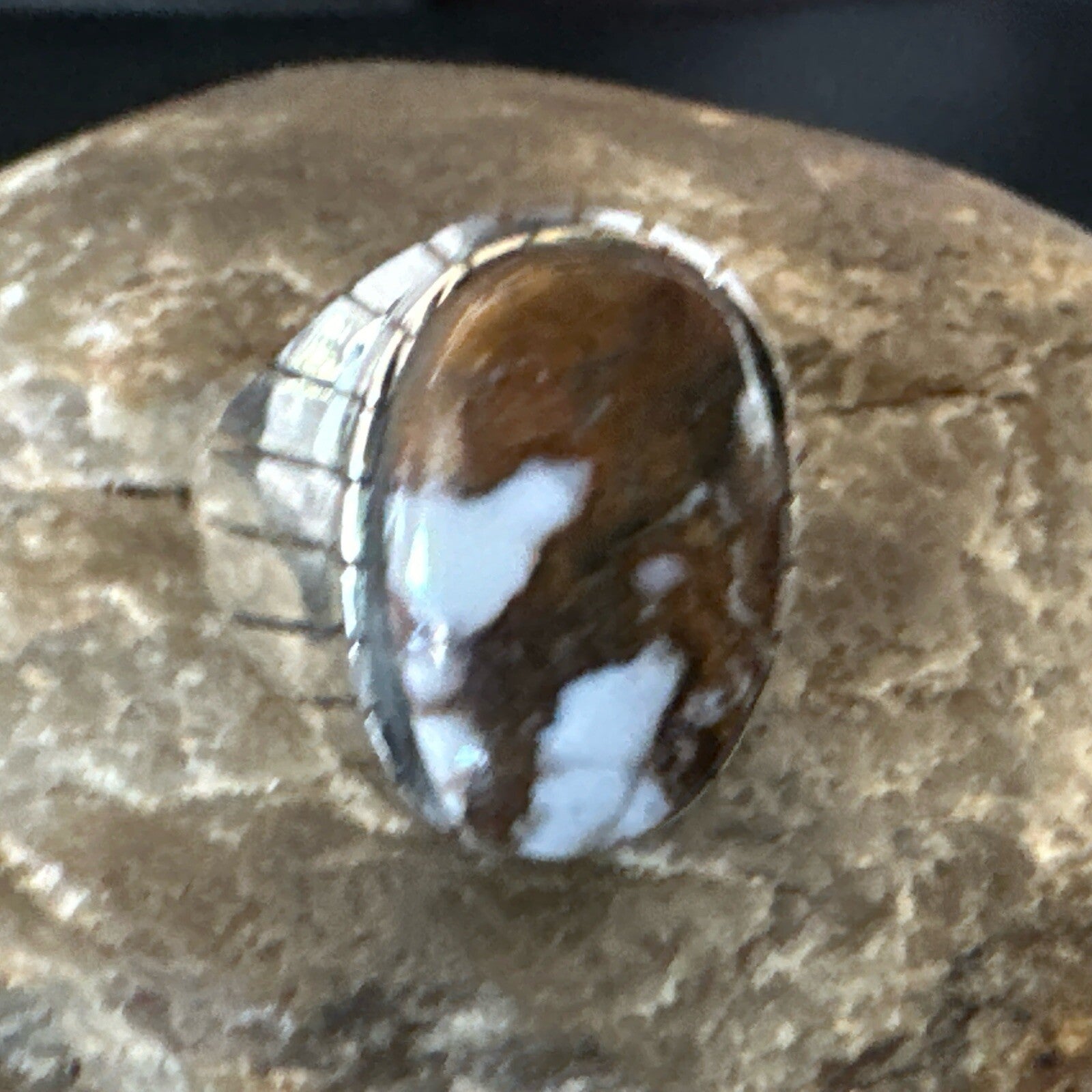 Mens Wild Horse Turquoise Southwestern Sterling Silver Ring Size 10.5 17793