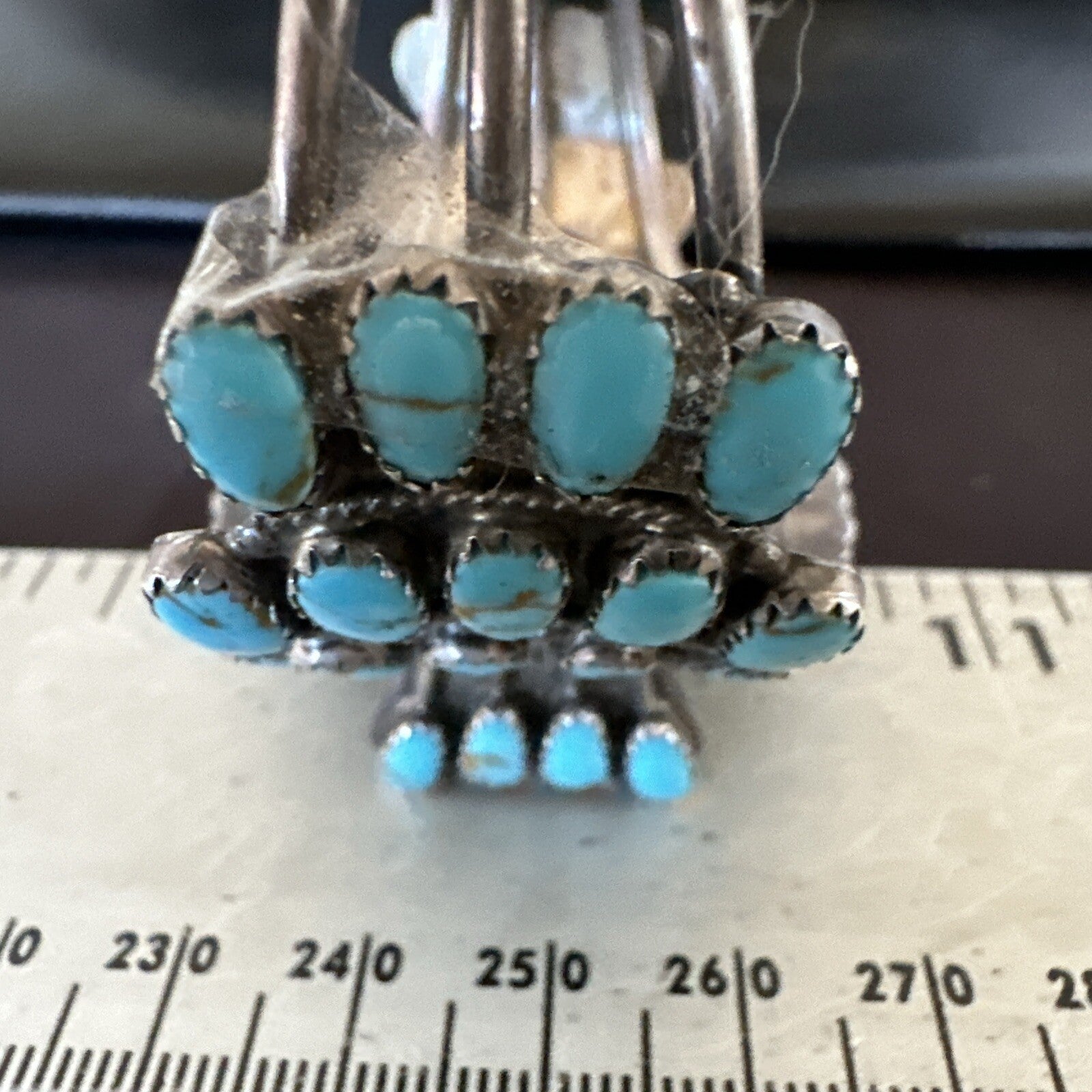 Men Blue Turquoise Navajo Sterling Silver Watch Cuff Bracelet 18160