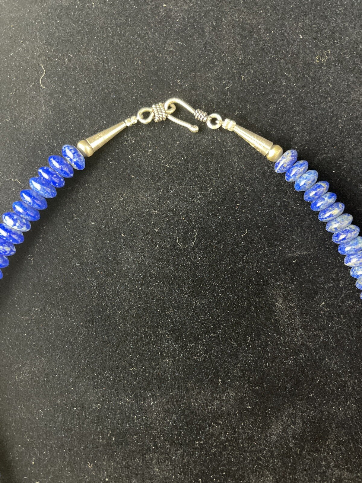 Mens Lapis Lazuli Navajo Pearls Sterling Silver Necklace 18” 1757