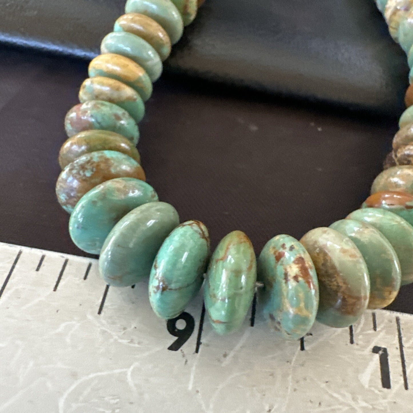 Green Turquoise Red Spiny Oyster Navajo Sterling Silver Necklace 22" 18361
