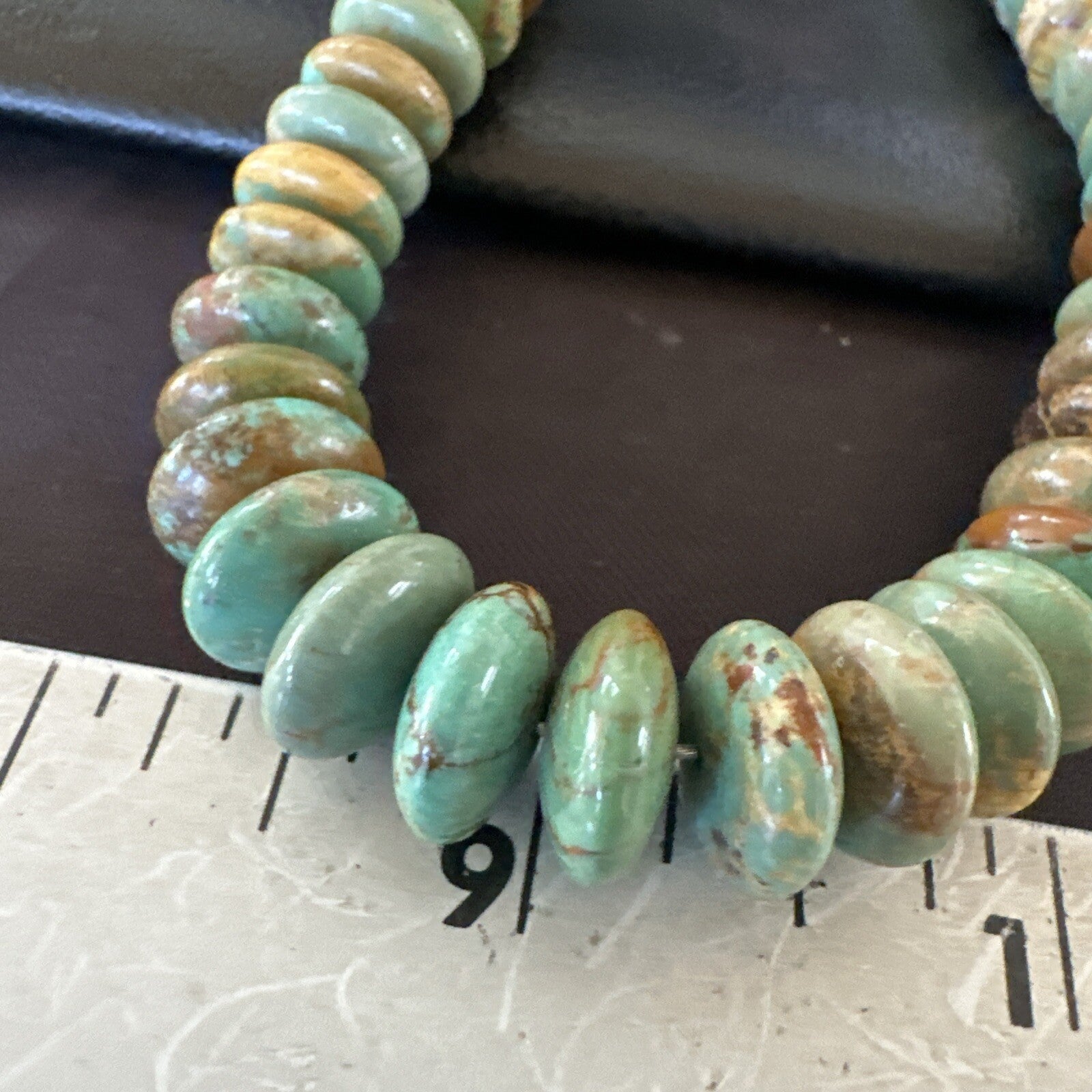 Green Turquoise Red Spiny Oyster Navajo Sterling Silver Necklace 22" 18361
