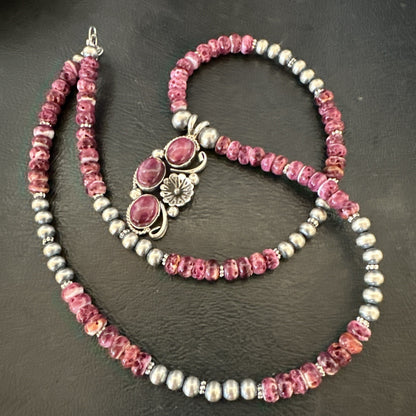 Sterling Purple Spiny Sugilite Pendant Navajo Silver Necklace 19608