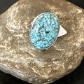 Blue Turquoise#8 Southwestern Ring Size 7 | Sterling Silver | Authentic Native American Handmade | 19739