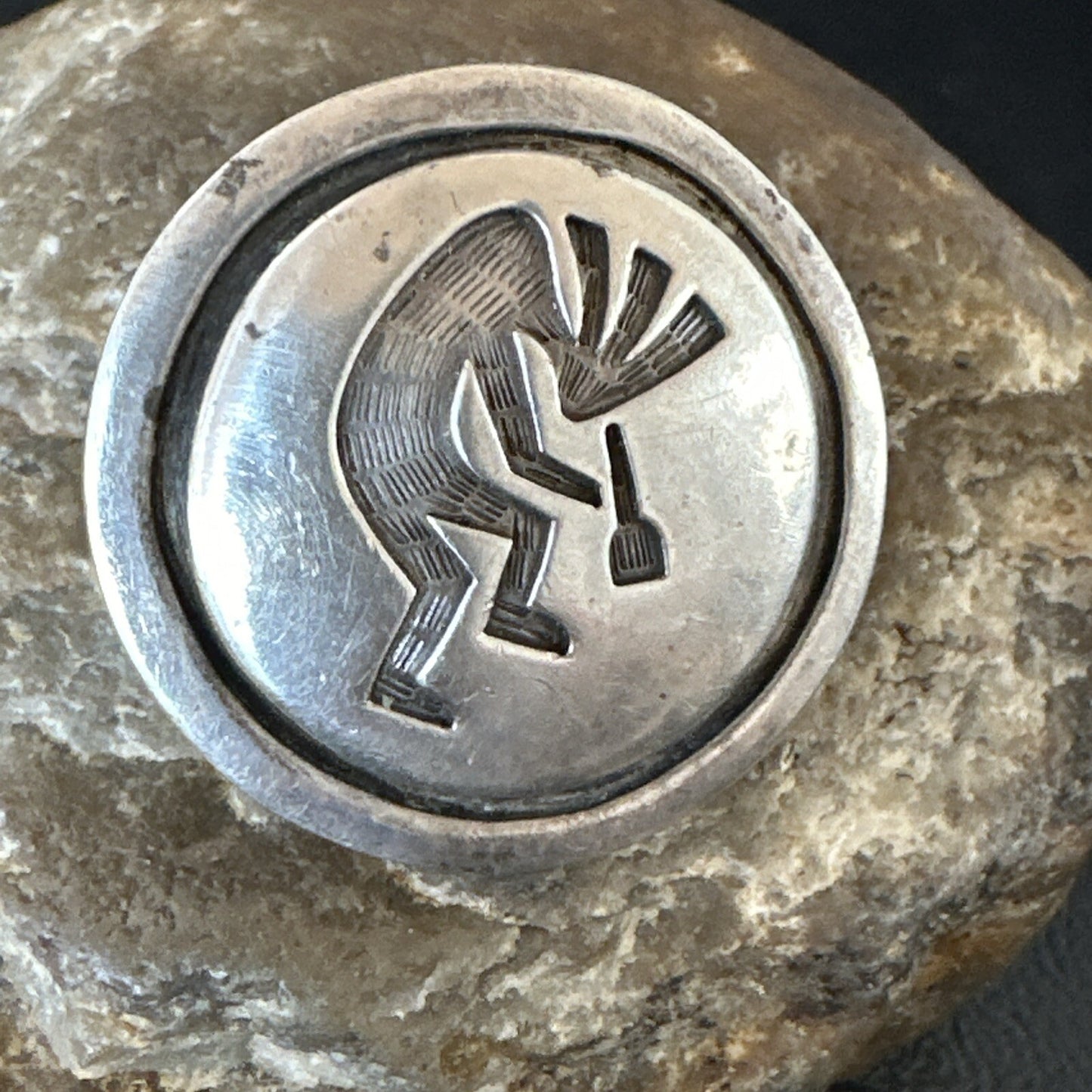 XL Womens Kokopelli Old Pawn Hopi Sterling Silver Ring Size 6.5 18115
