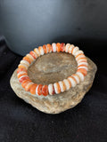 Orange Spiny Oyster 10mm Bead Navajo Stretch Bracelet | Authentic Native American Handmade | 11414