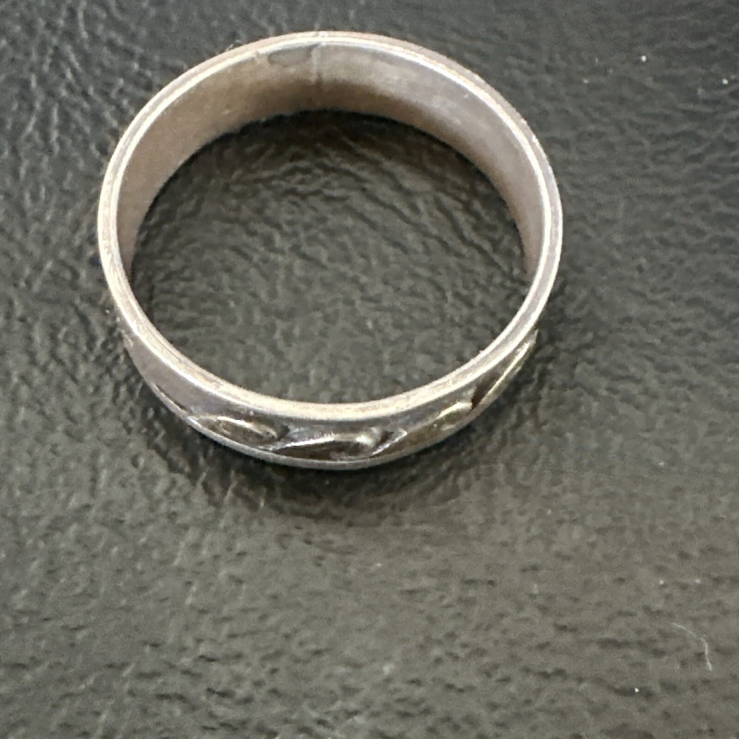Mens Wedding Band Navajo Stamped 14K Gold Sterling Silver Ring Sz 12 17968