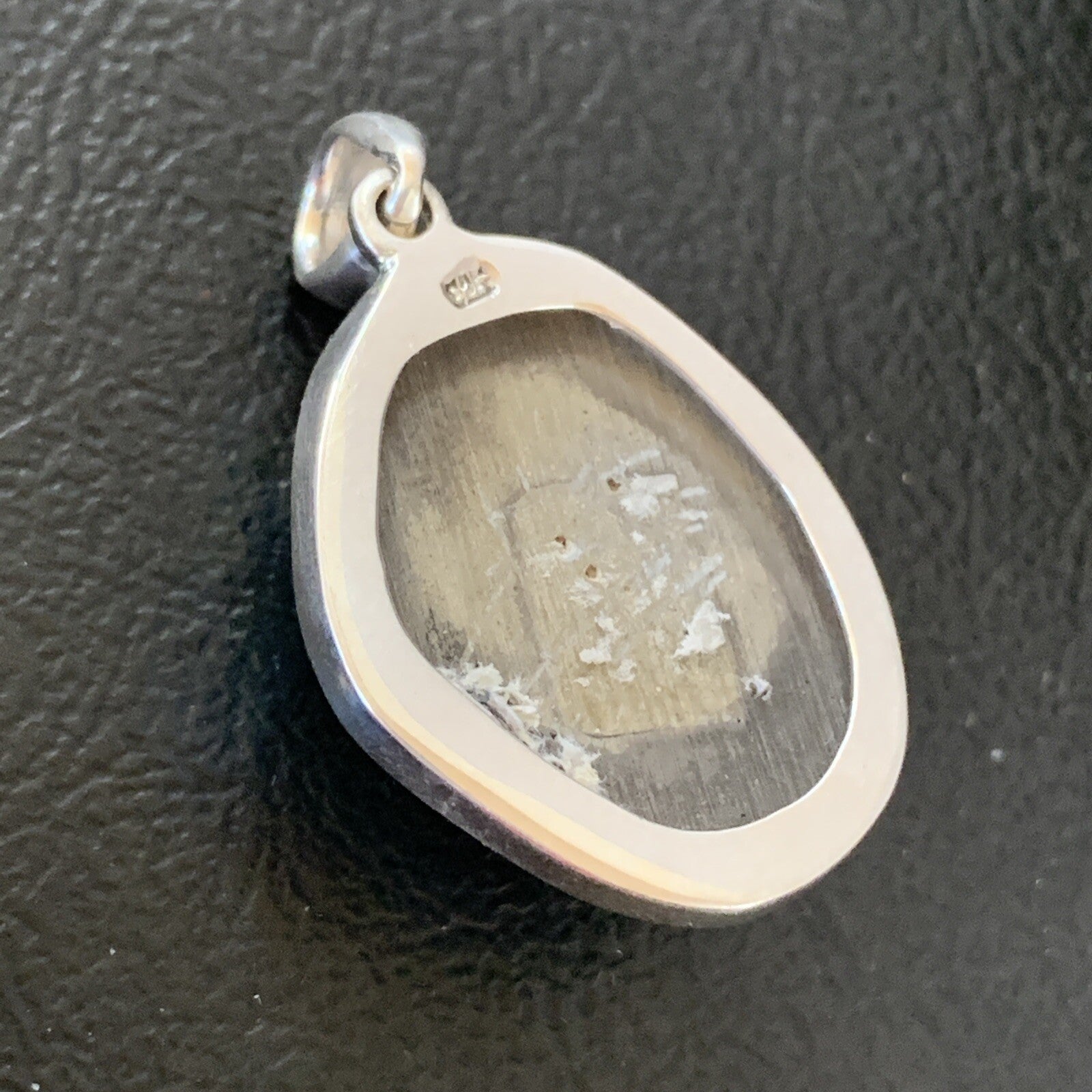 Blue Bisbee Turquoise Navajo Sterling Silver Pendant 1.5" 1624N