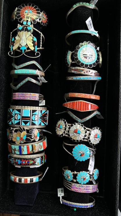 Native American Navajo Zuni Squash Blossom Cuffs Necklaces Rings