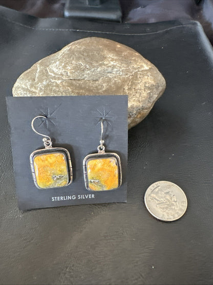 Womens Bumblebee Jasper Navajo Sterling Silver Earrings 15837
