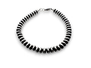 Navajo Rondelles Saucer Flat Bead Bracelet 6mm 6" | Sterling Silver | Authentic Native American Handmade | 97606