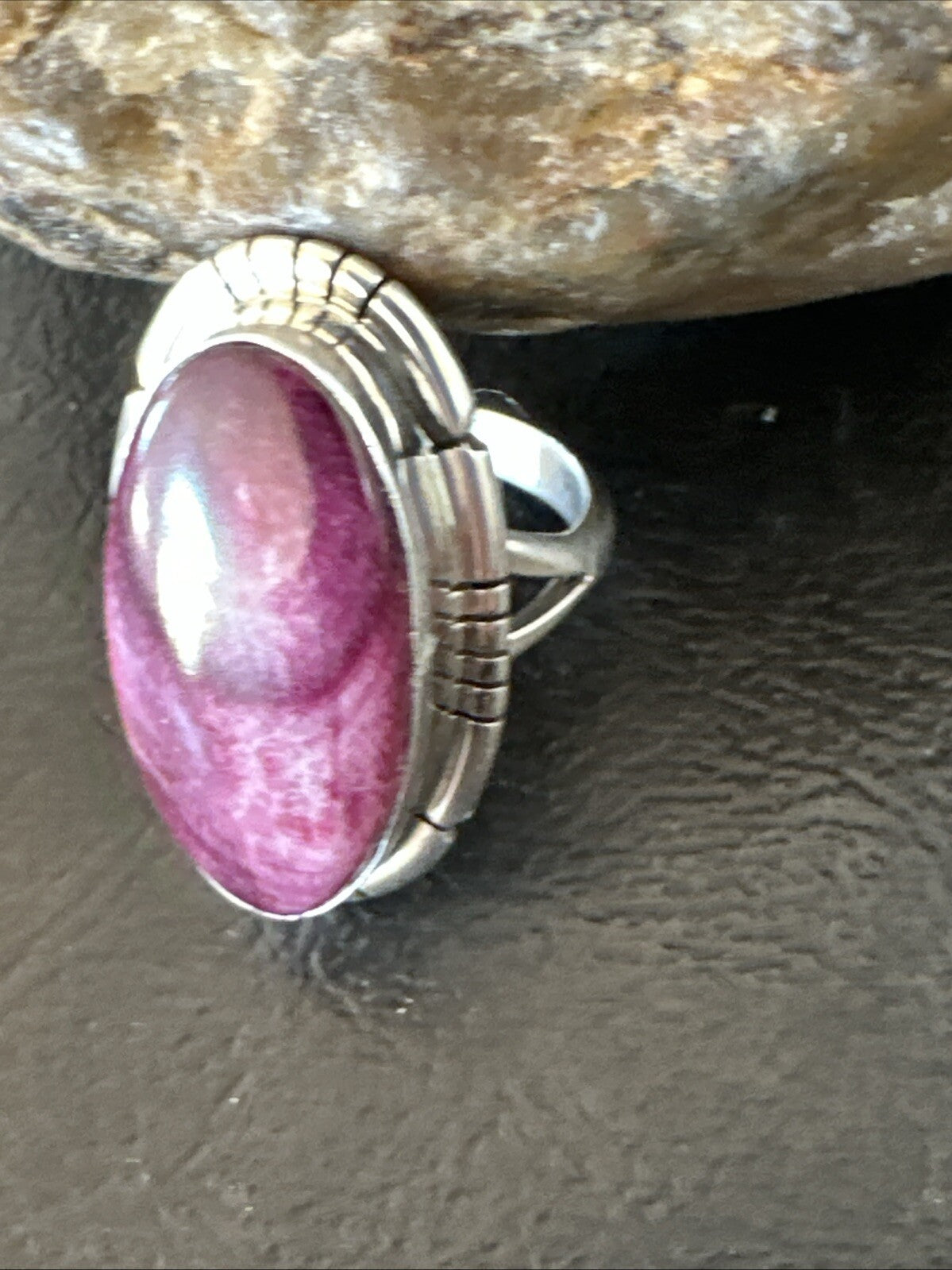 Womens Purple Spiny Oyster Navajo Sterling Silver Ring Size 6.5 18582