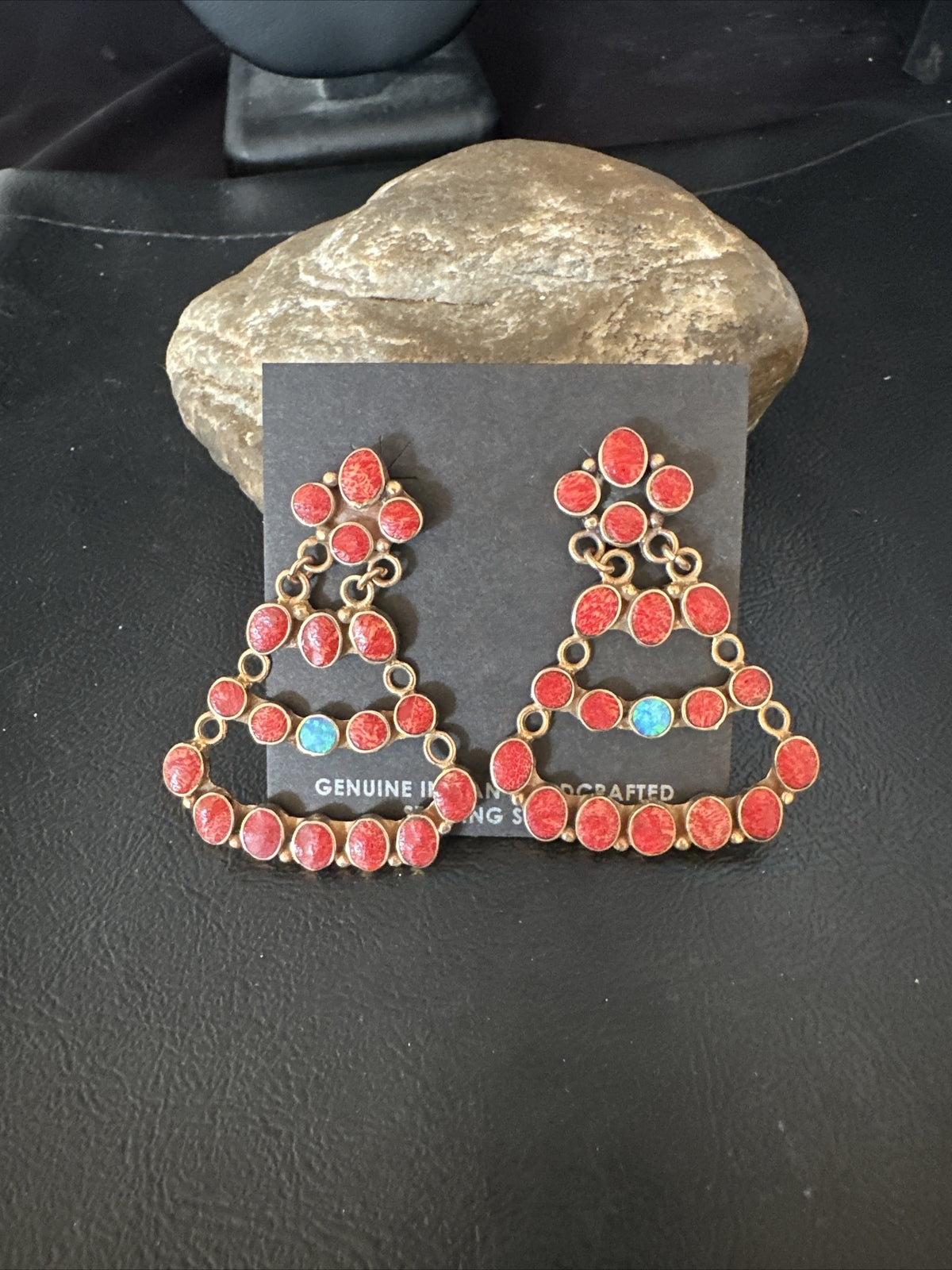Womens Chandelier Opal Spiny Oyster Brass Dangle Earrings 14940