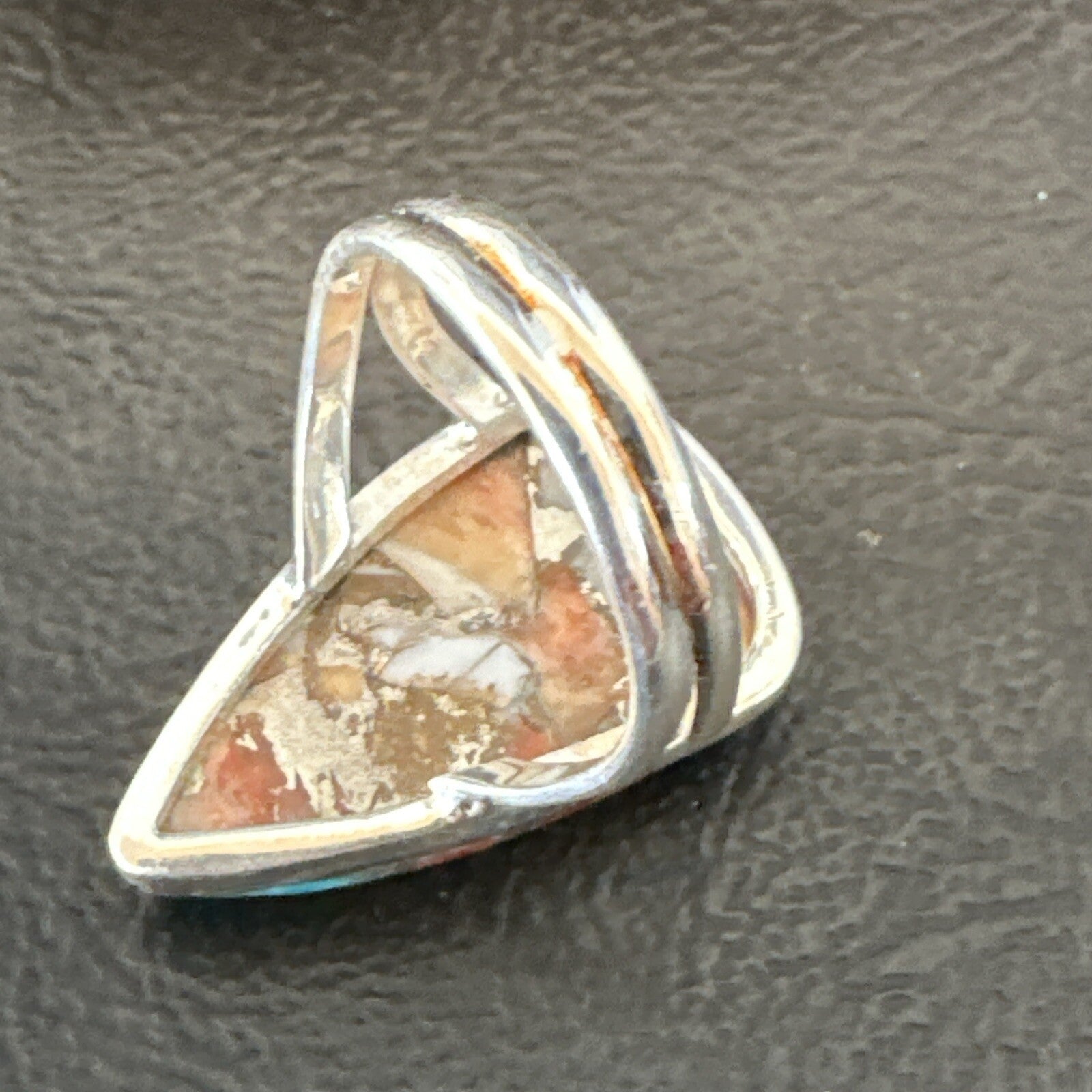 Blue Turquoise Spiny Oyster Southwestern Sterling Silver Ring Size 6 18470